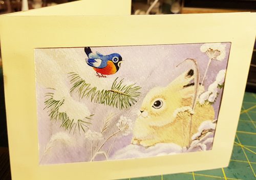 Lorna, Christmas friends card, acrylic.